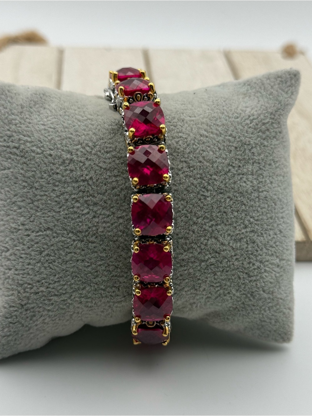 Park Lane Signature ruby CZ Line Tennis Link Bracelet
